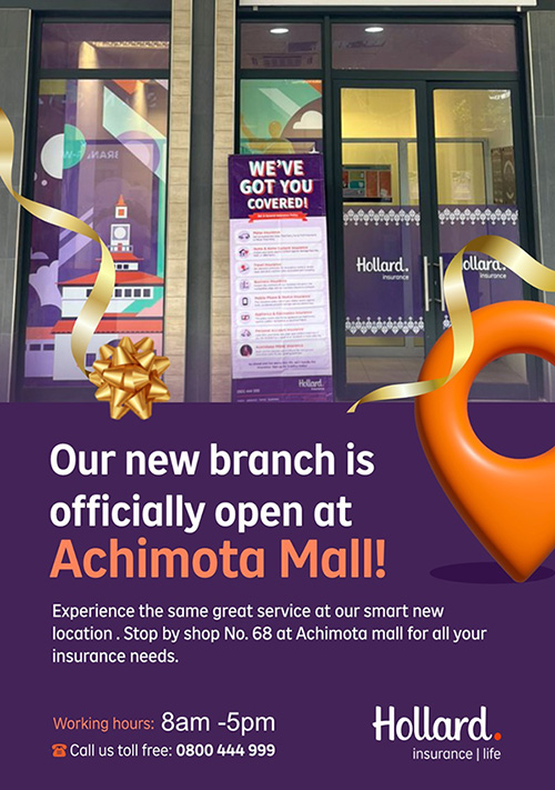 Hollard Ghana Achimota Mall office opening banner