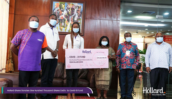 Hollard Ghana with their GHS100,000 donation to the COVID-19 Fund