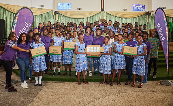 Hollard Ghana teams donating sanitary pads to schools