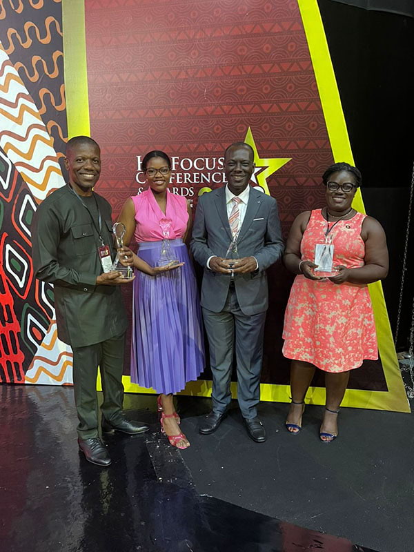 Hollard Ghana team with their award for Best in HR Management in the Insurance Industry at the prestigious HR Focus Conference and Awards 2023