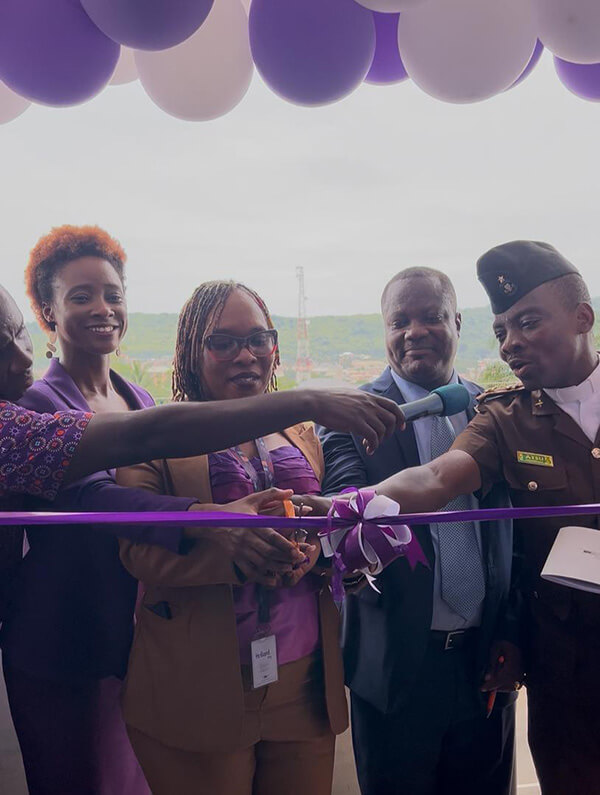 Hollard Ghana team cutting the ribbon at the new office