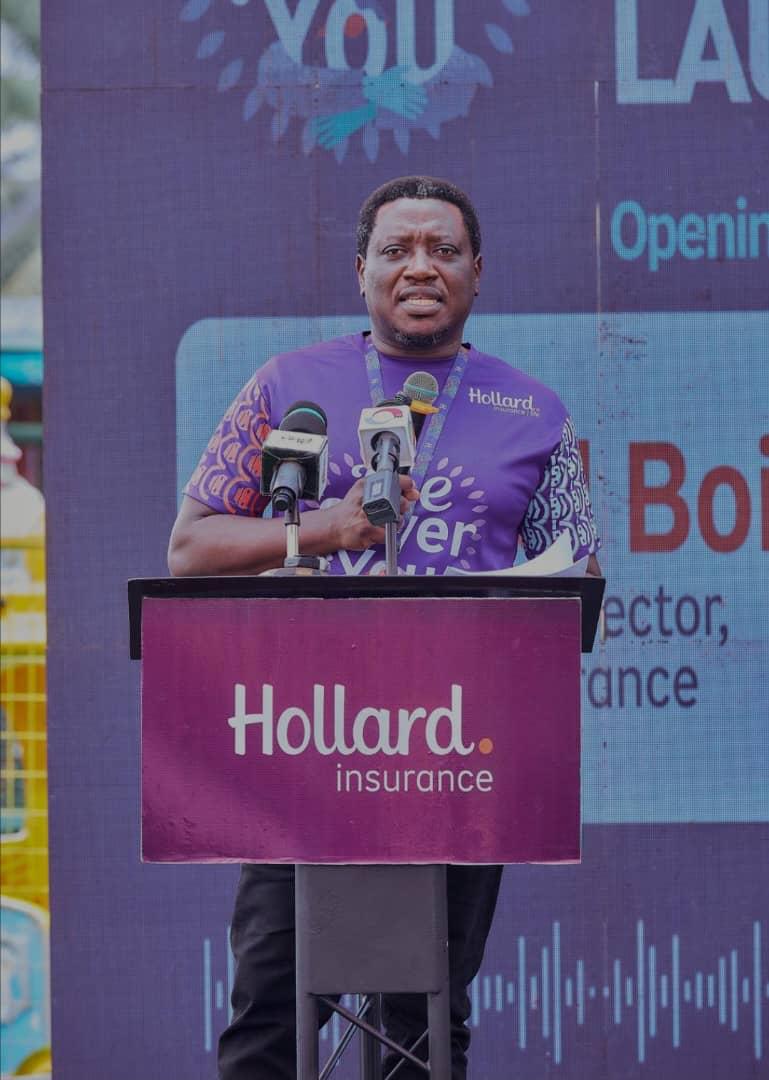 Hollard Ghana representative speaking at the We Cover You campaign launch
