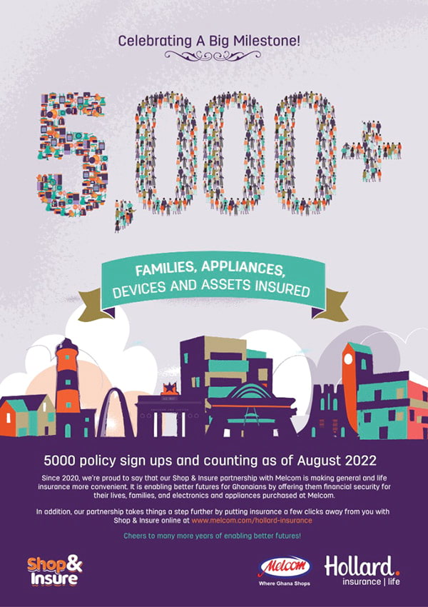 Hollard and Melcom 5000 policies celebration banner